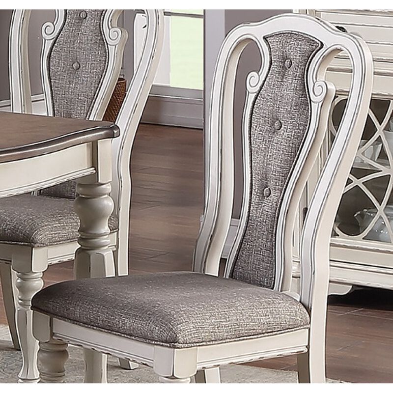 Streamdale Grey Upholstered Tufted Dining Chairs (Set of 2) image number 6