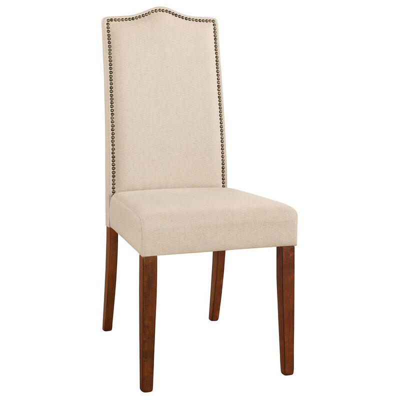 Carolina Living Romero Parson Chair - Chestnut - Linen Upholstery