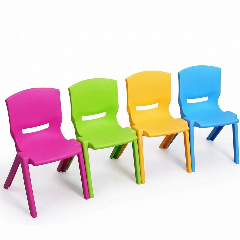 CLIHOME Lightweight Plastic Kids Chair with 11.8" H Seat for Preschool and Toddlers Children Backrest stackable Chair image number 0