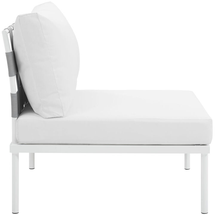 Harmony Armless Outdoor Patio Aluminum Chair - White White