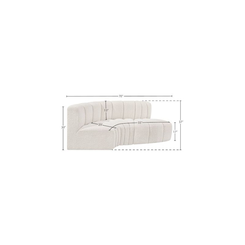 Meridian Furniture Arc Cream Boucle Fabric Modular Sofa