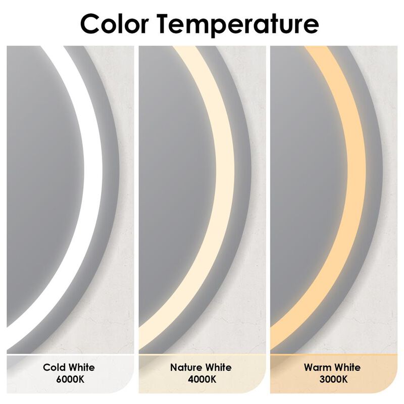 Altair Padova 32&rdquo; Round  Frameless Modern LED Bathroom Vanity Mirror