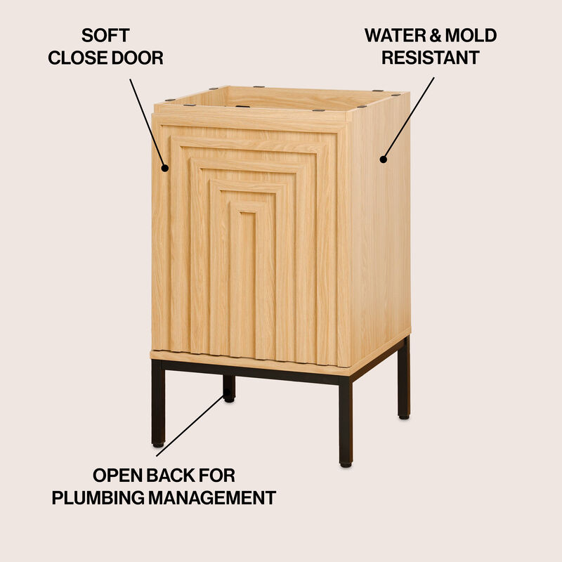 Rowan 24 in. W x 18 in. D x 33 in. H Geometric Modern Transitional 2-Shelf Bath Vanity Cabinet Only (Sink Basin Not Included)