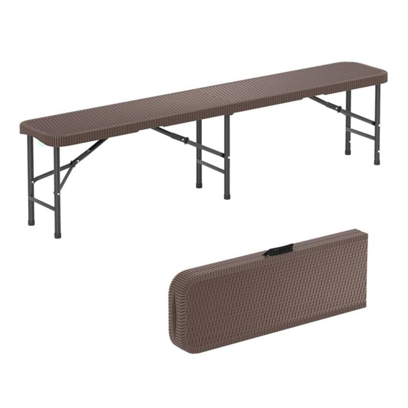 Hivvago 6 ft Plastic Folding Bench with 1320 LBS Capacity and Handle