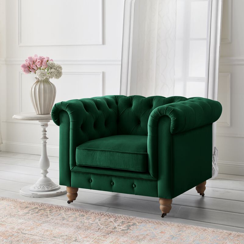 Rustic Manor Bayleigh Velvet Chesterfield Club Chair