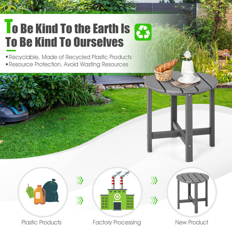 Round Adirondack Side Table Weather Resistant for Patio Deck or Garden image number 6
