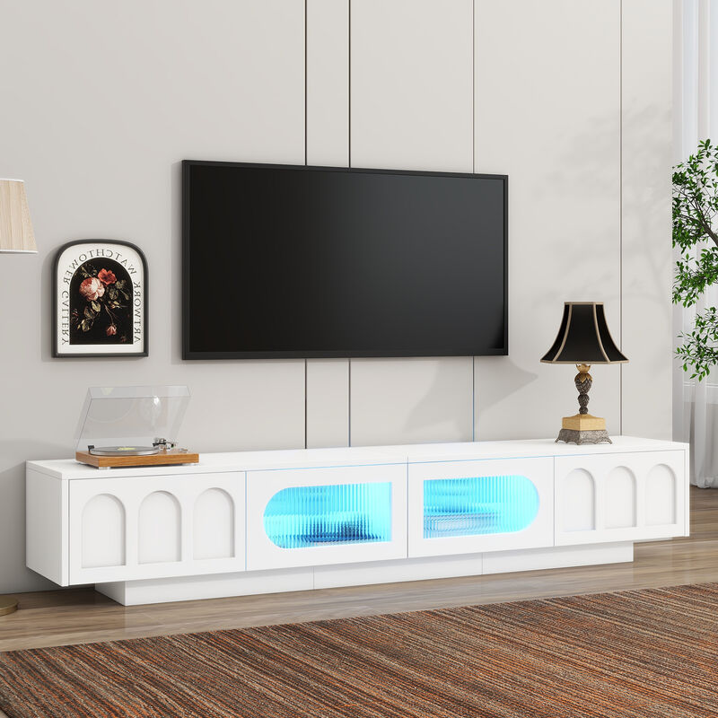 Merax Media Console with Arched Cabinet TV Stand
