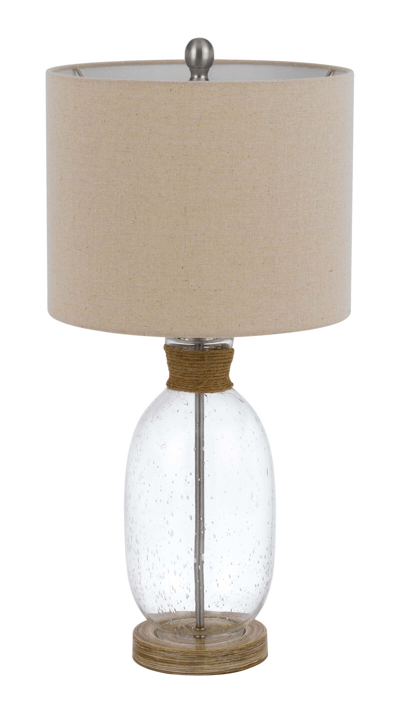 Hivvago 26" Brown Mason Jar Table Lamp With Brown Drum Shade
