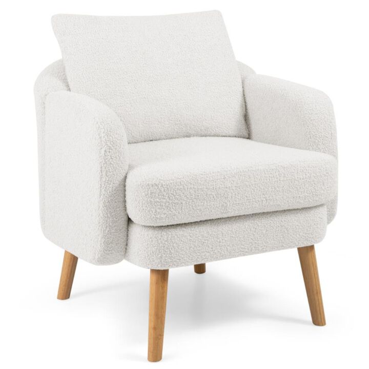 Hivvago Sherpa Accent Chair Modern Living Room Chair with Seat Cushion