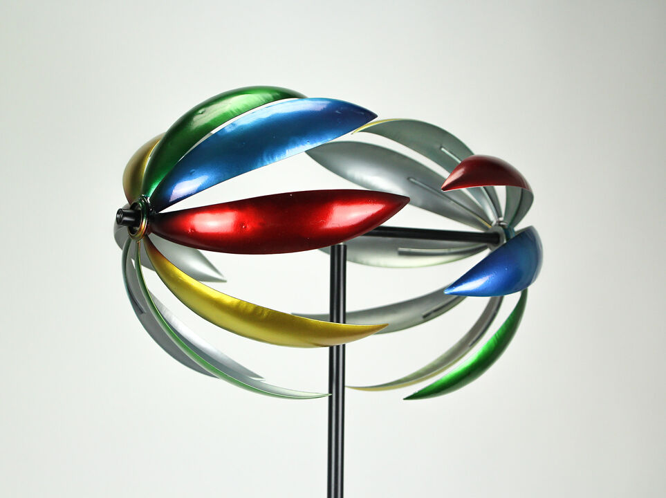64 Inch Metal Kinetic Wind Spinner Garden Stake Lawn Decor Yard Art Sculpture