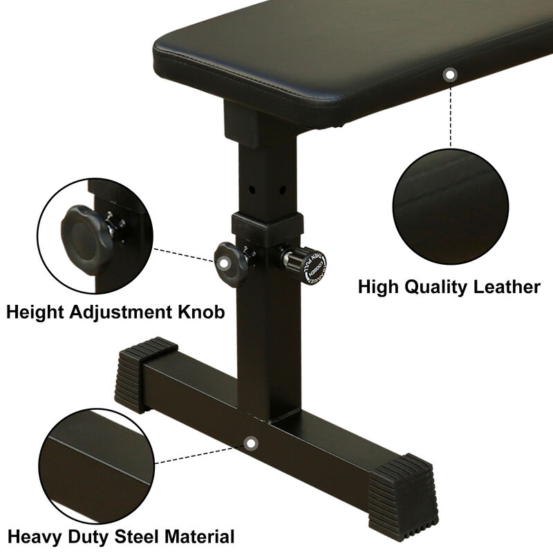 Jodnu Height Adjustable Flat Weight Bench image number 5