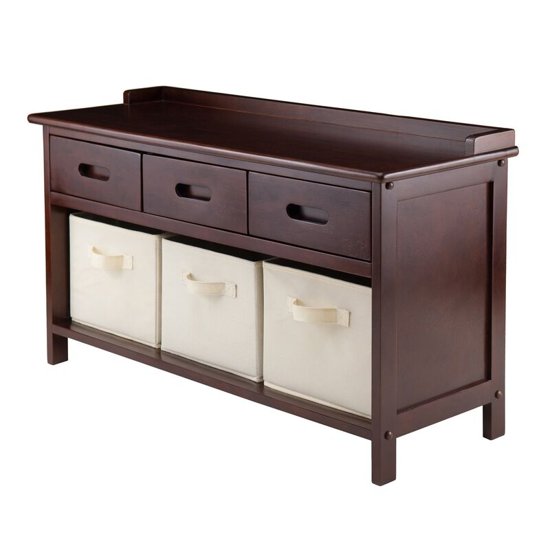Ergode Adriana Storage Bench | Comfortable Seating | Ample Storage Space | Walnut Finish | 3 Drawers (94808-VV) image number 0