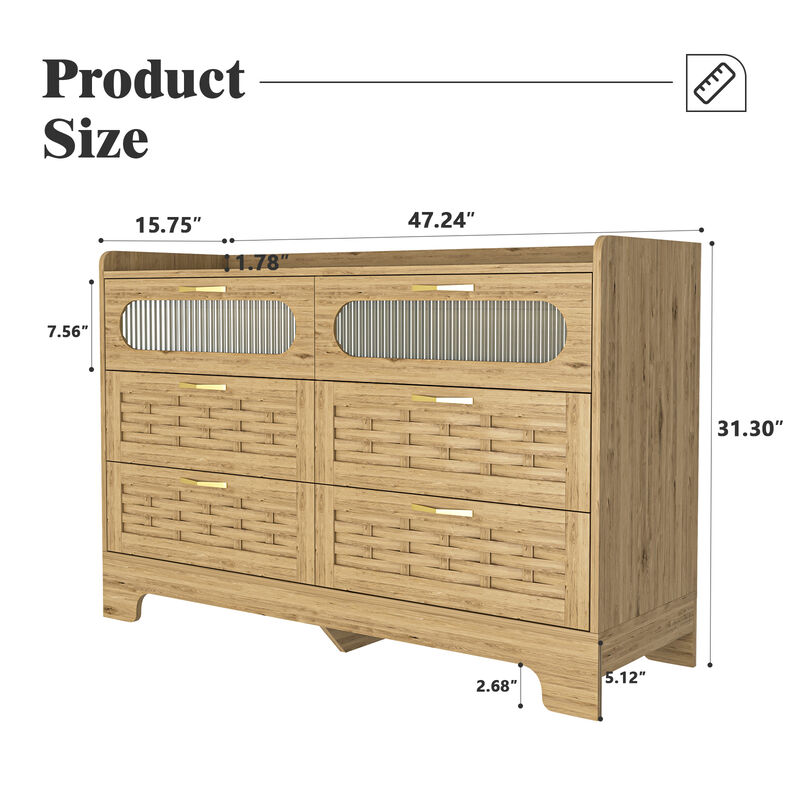 Romtif 6 Drawer Dresser image number 9