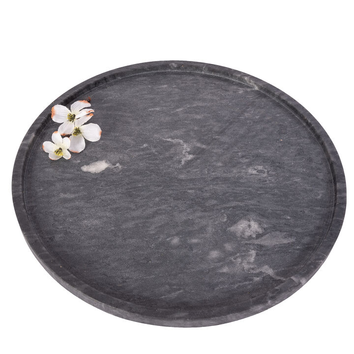 Saboga Home&trade; Decorative Round Marble Tray
