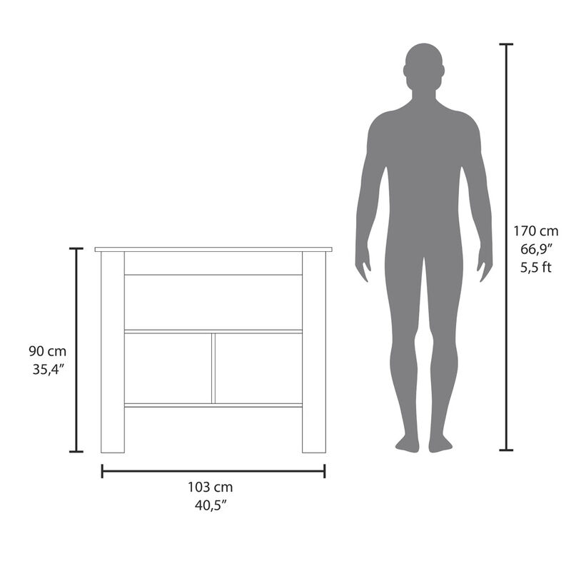 Kitchen Island Ada, Kitchen, Taupe / White image number 6