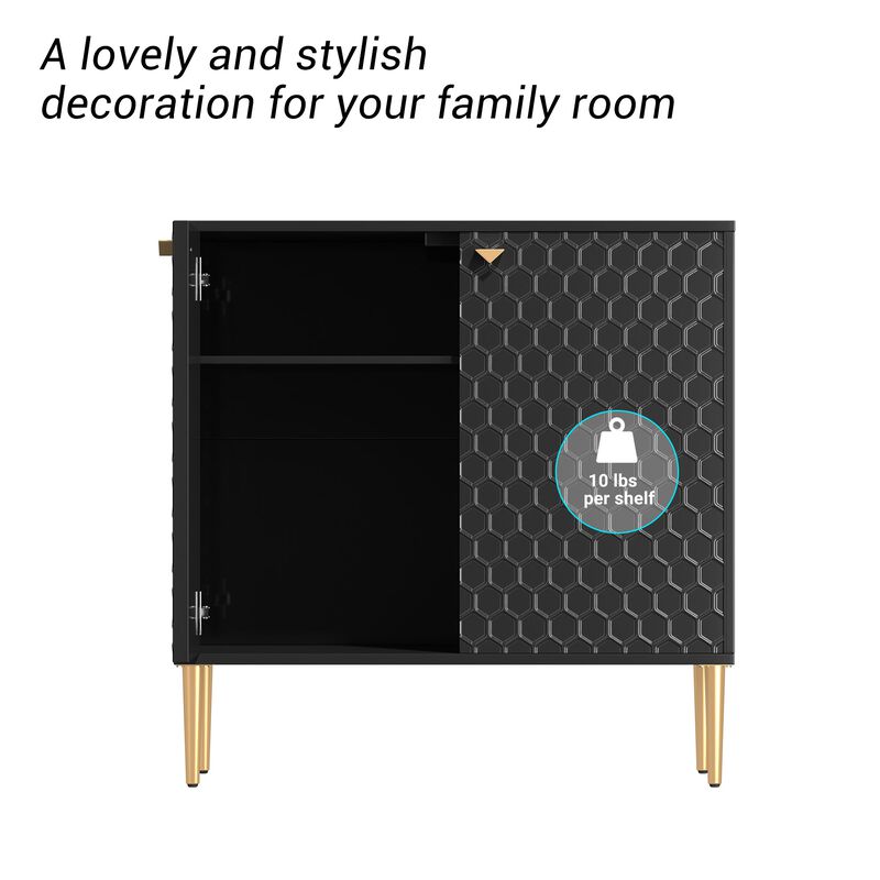 MONDAWE 32 in. H Modern Locker Accent Cabinet with 2-Door and Adjustable Shelves