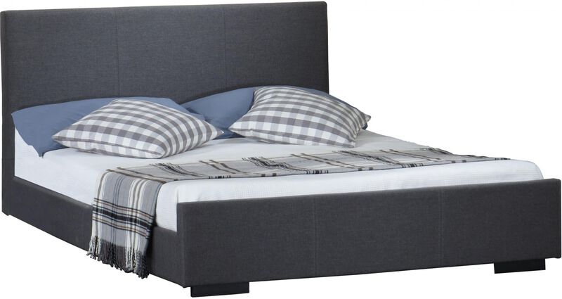 Durable Upholstered Bed &ndash; Polyester Blend with Wood Support Base image number 2