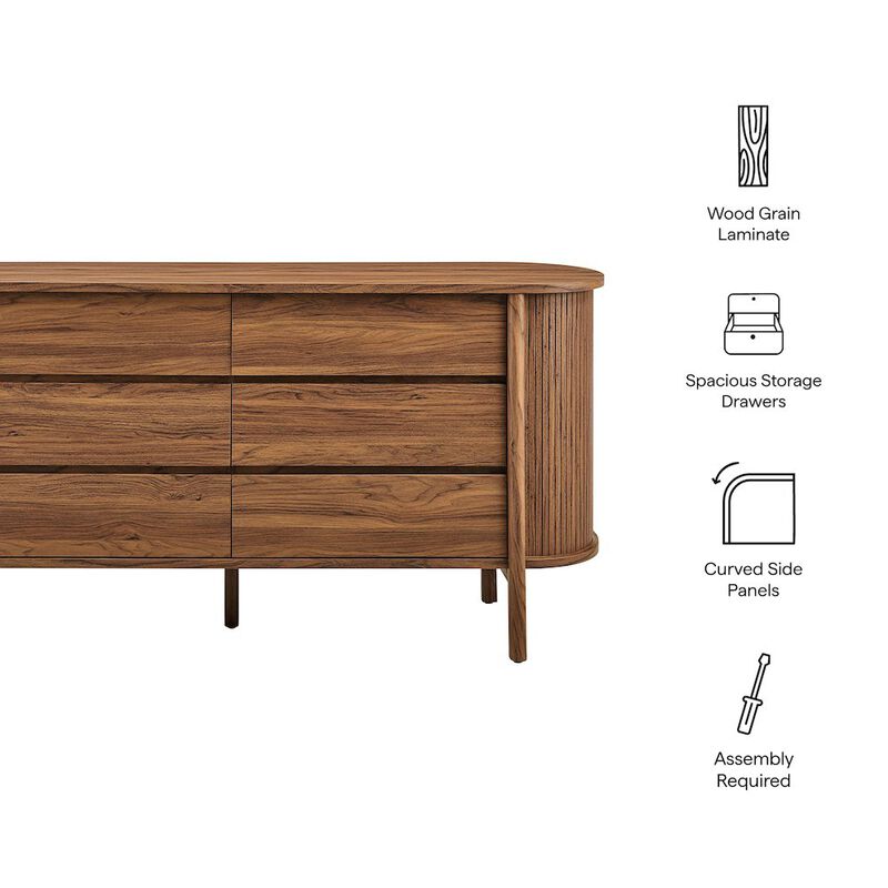 Cadence 6-Drawer Curved Dresser image number 2