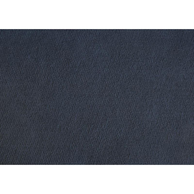 Ottoman, Pouf, Footrest, Foot Stool, 14 Round, Blue Fabric, Gold