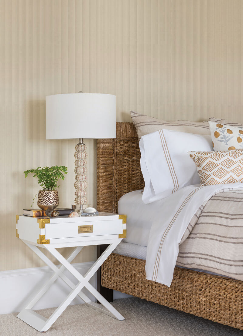 Cedric White Paintble Stripe Wallpaper (Set of 2) image number 1