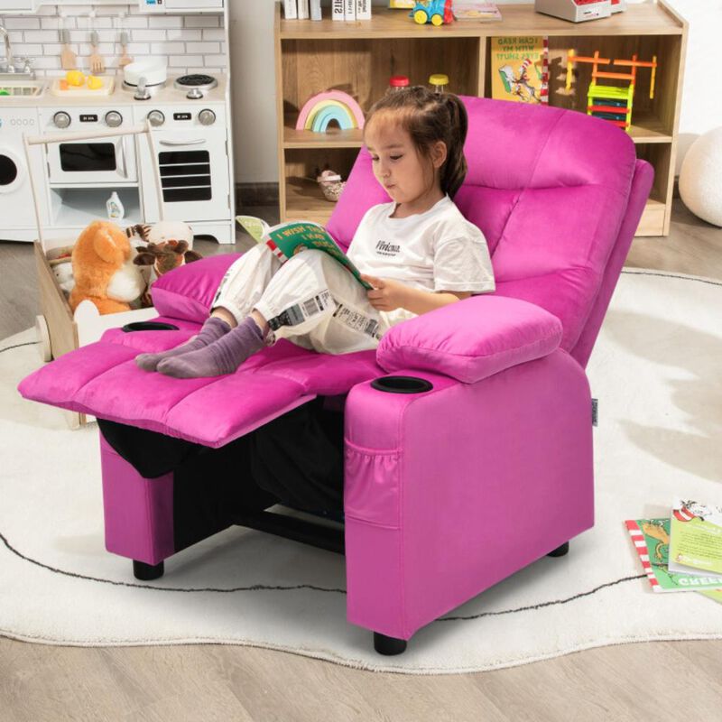 Hivvago Kids Recliner Chair with Cup Holder and Footrest for Children