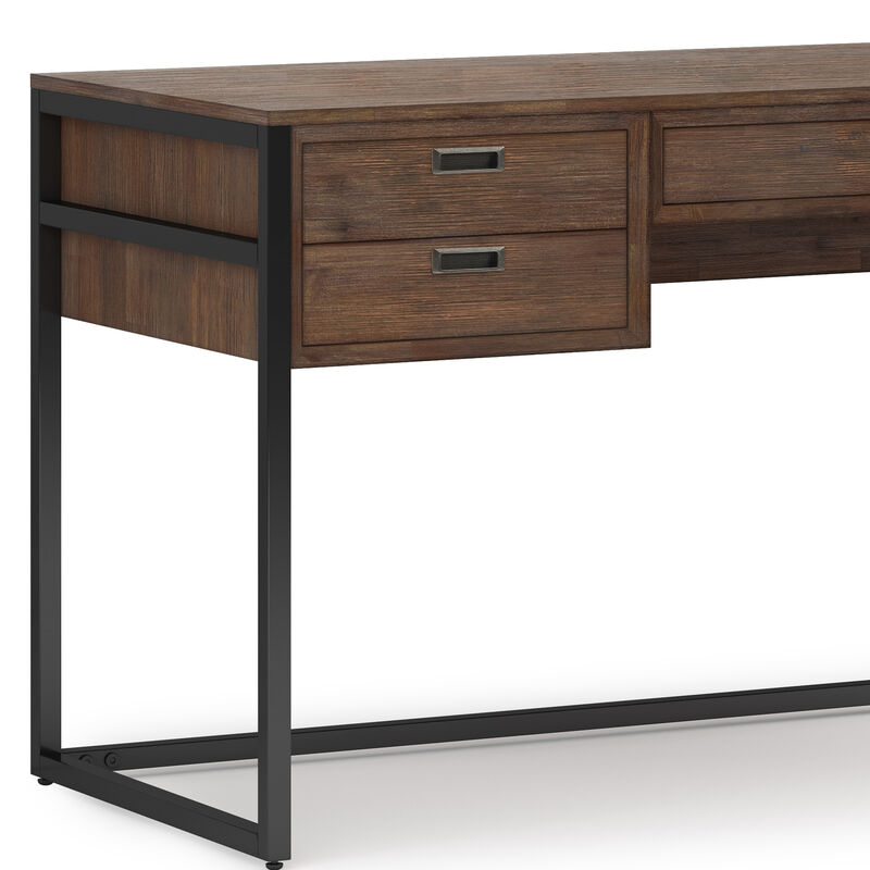 Richmond SOLID ACACIA WOOD Modern Industrial 60 inch Wide Desk in Rustic Natural Aged Brown image number 6