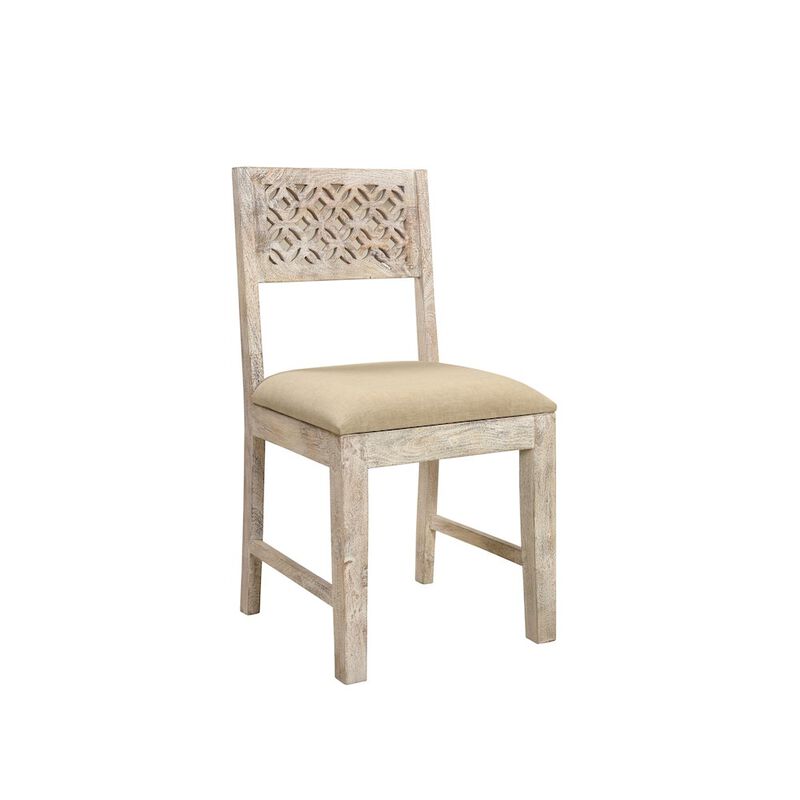 Taran Designs Jensen Carved Solid Wood Dining Chairs (Set of 2)
