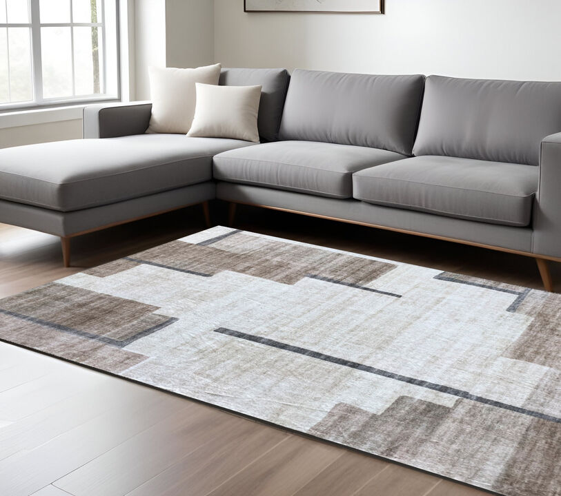 HomeRoots Abstract Area Rug