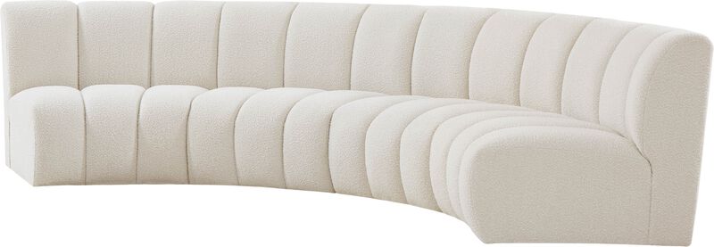Meridian Furniture Infinity Cream Boucle Fabric 4pc. Modular Sectional image number 2