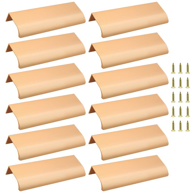 Qjaiune Back Mount Finger Edge Pull 150mm/5.9"", Aluminum Hidden Handle Concealed Tab Pulls for Home Kitchen Living Room Door Dr