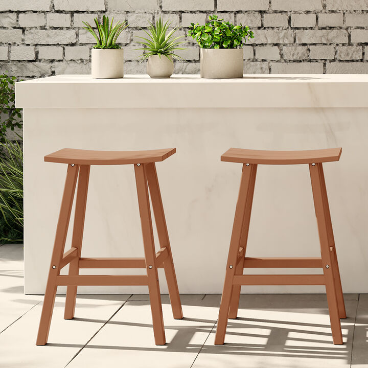 WestinTrends 2 piece set of 29" height Outdoor / Patio Saddle bar stools