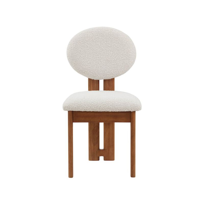 Meridian Furniture Napa Cream Boucle Fabric Dining Chair, Set of 2