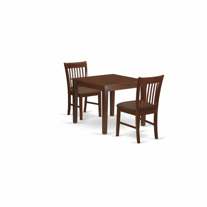 3 Pc small Kitchen Table set -square Table and 2 Kitchen Dining Chairs