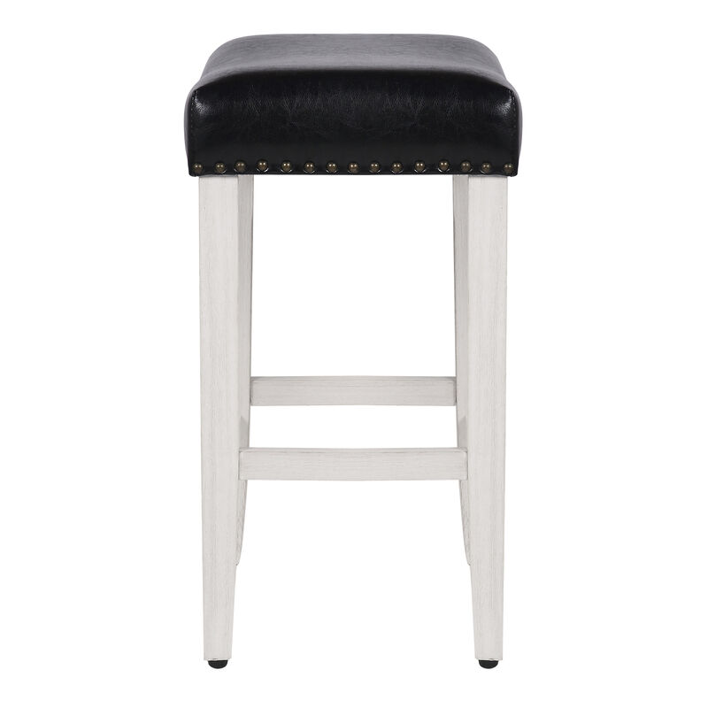 WestinTrends 24" Upholstered Saddle Seat Counter Stool (Set of 2)