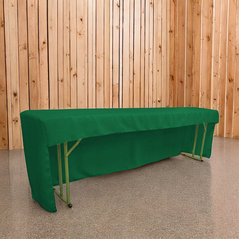 96x18 Inch Open Back Tablecloth Polyester Poplin Fitted Display Table Cover image number 1