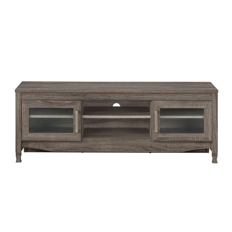 HomeRoots 53" Gray Wood Enclosed and Open Storage TV Stand image number 0