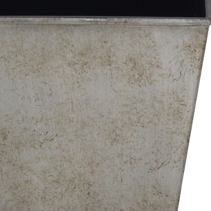 HomeRoots 5" Gray Recycled Plastic Indoor Outdoor Square Pot Planter