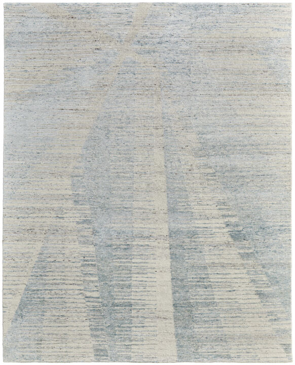 HomeRoots Abstract Hand Knotted Worn Faded Area Rug