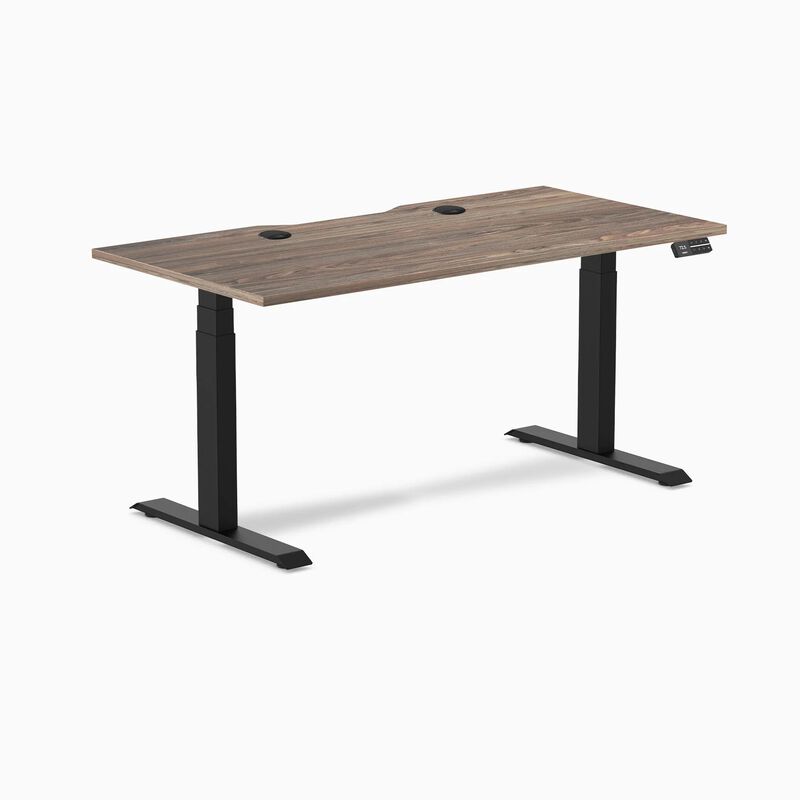 Desky Dual Scalloped Laminate Sit Stand Desk image number 0