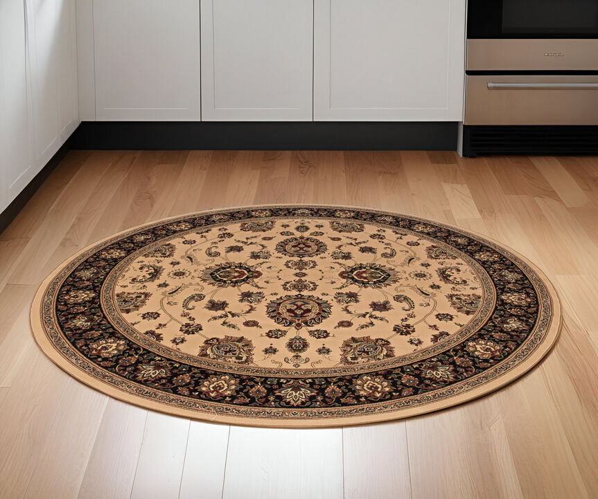 HomeRoots Oriental Round Rug