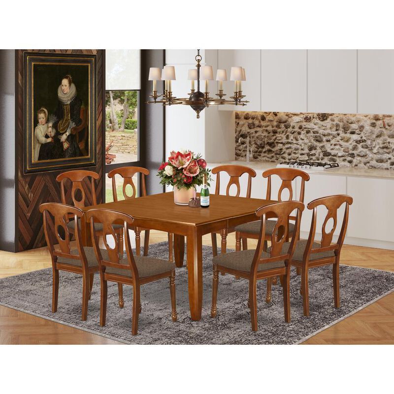 9 Pc Dining room set-Kitchen Table with Leaf and 8 Dinette Chairs.