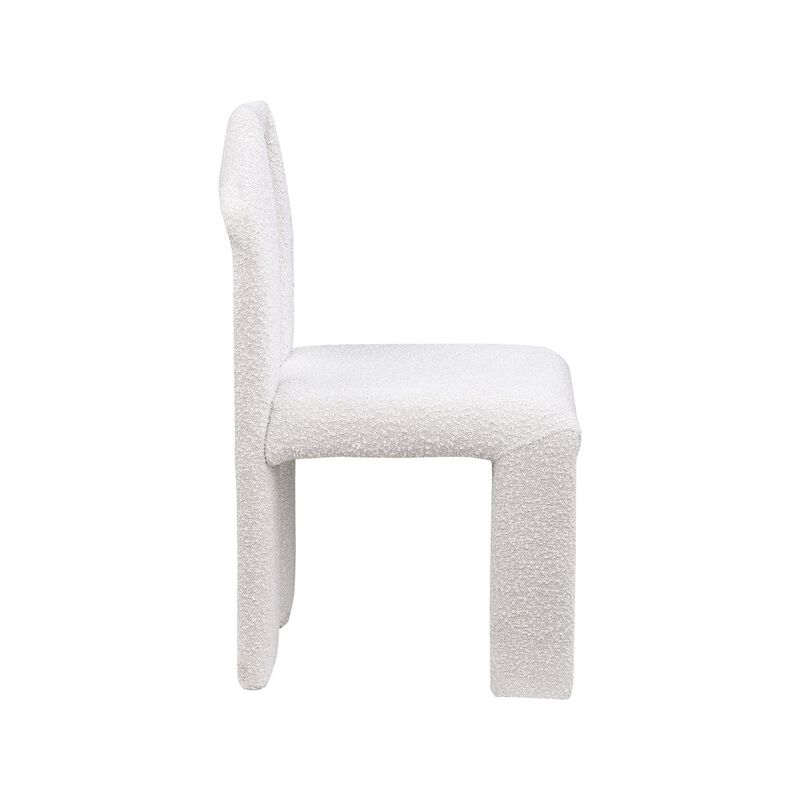 Meridian Furniture Bennett Cream Boucle Fabric Dining Chair, Set of 2