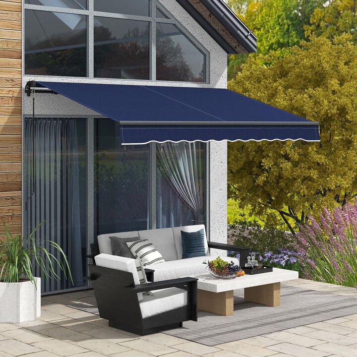 Hivvago 8' x 6.5' Manual Retractable Sunshade Awning