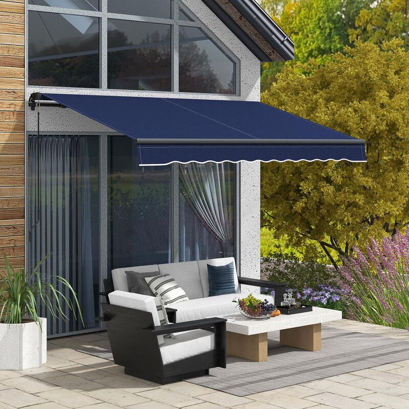 Hivvago 8' x 6.5' Manual Retractable Sunshade Awning image number 1