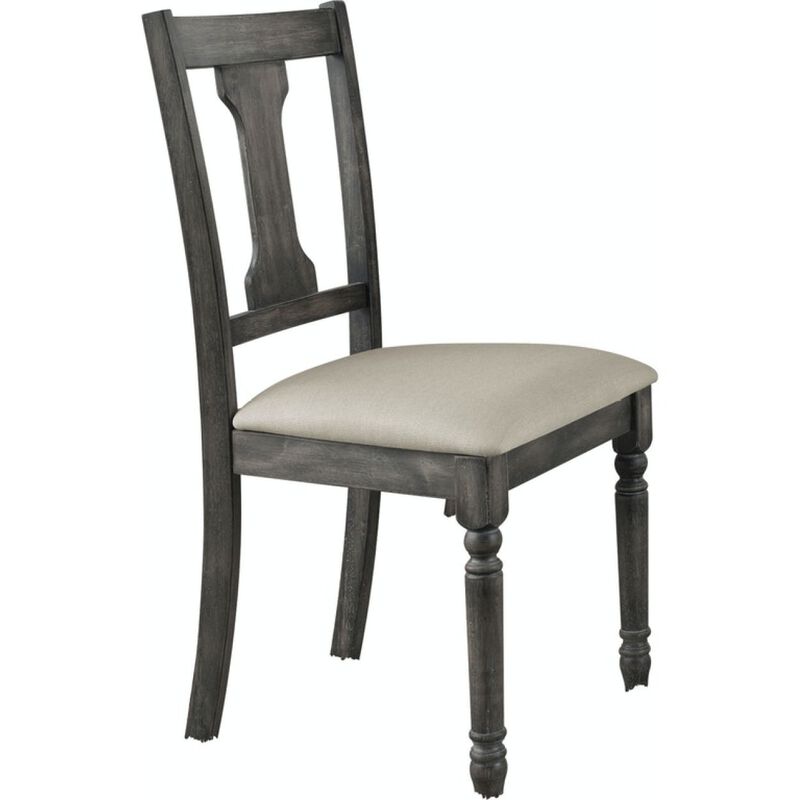 Wallace Side Chair (Set-2) in Tan Linen & Weathered Gray image number 1