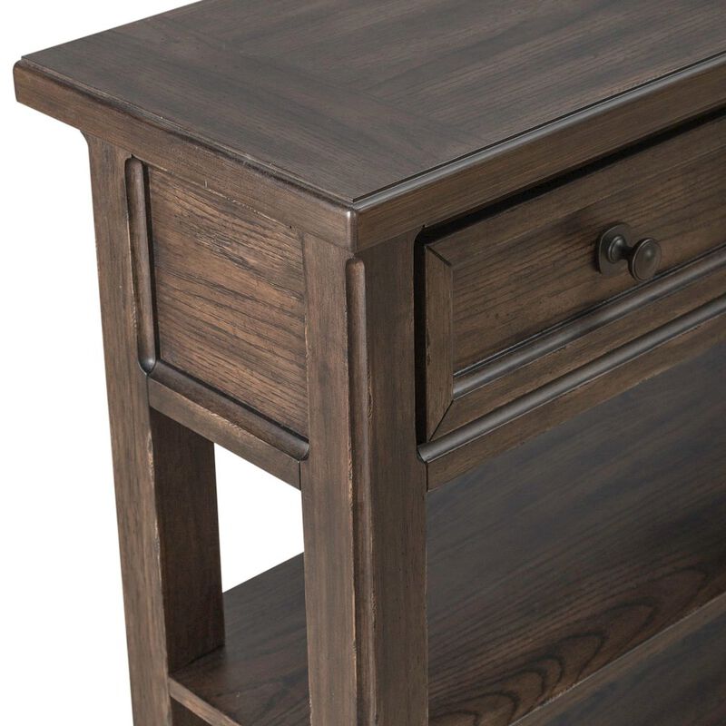 Liberty Furniture Paradise Valley Hall Console Table Traditional - Saddle Brown Oak Wood image number 7