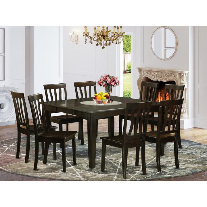 9 Pc Dining room set - Dinette Table with Leaf and 8 Kitchen Chairs.