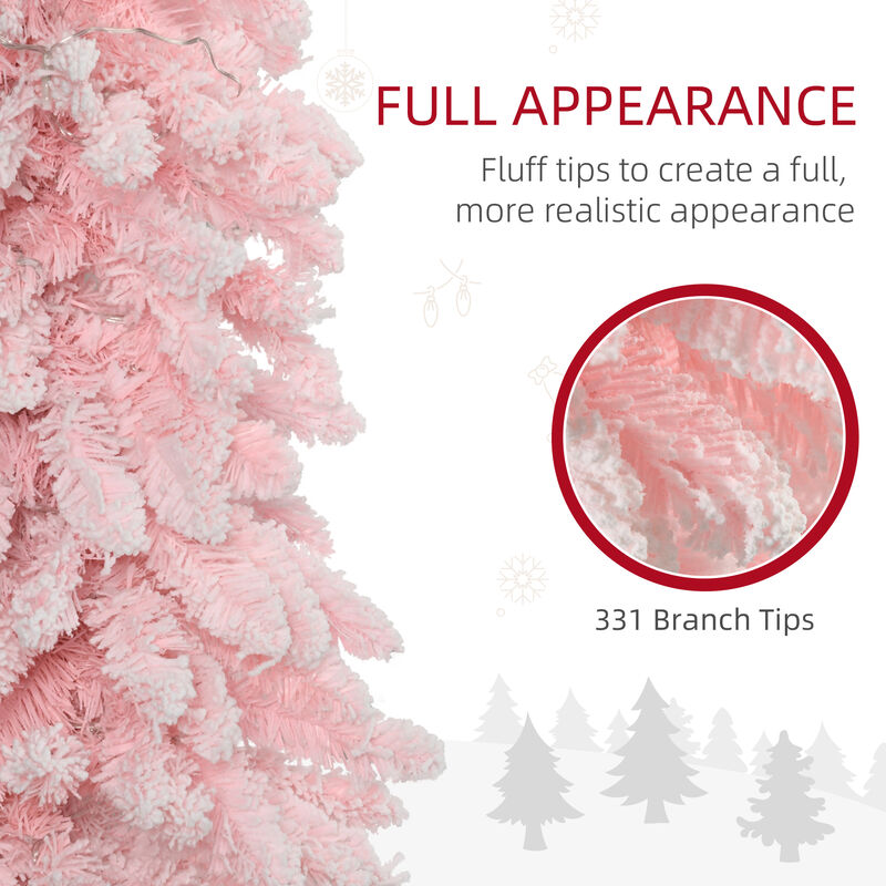 BreeBe 7FT Pre-Lit Pencil Christmas Tree with Downswept Branches image number 4
