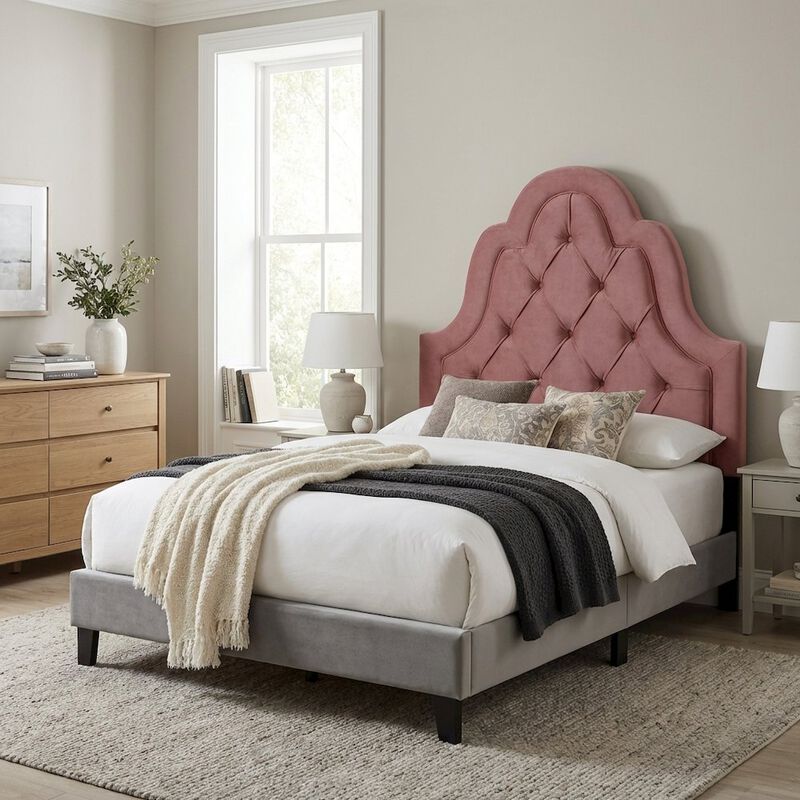 Tufted Twin Velvet Headboard in Performance Fabric with Soft Upholstery image number 3
