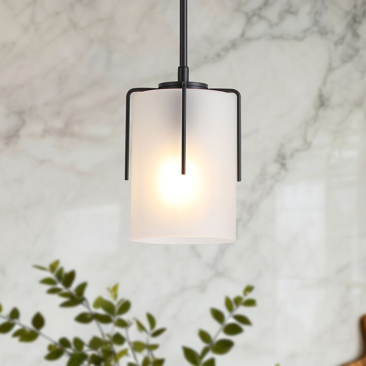 ELEMENT ACE Industrial Pendant Light with Clear Glass Shade Glare-Free Ceiling Light Fixture for Kitchen Island Dining Room Entryway Home Decor
